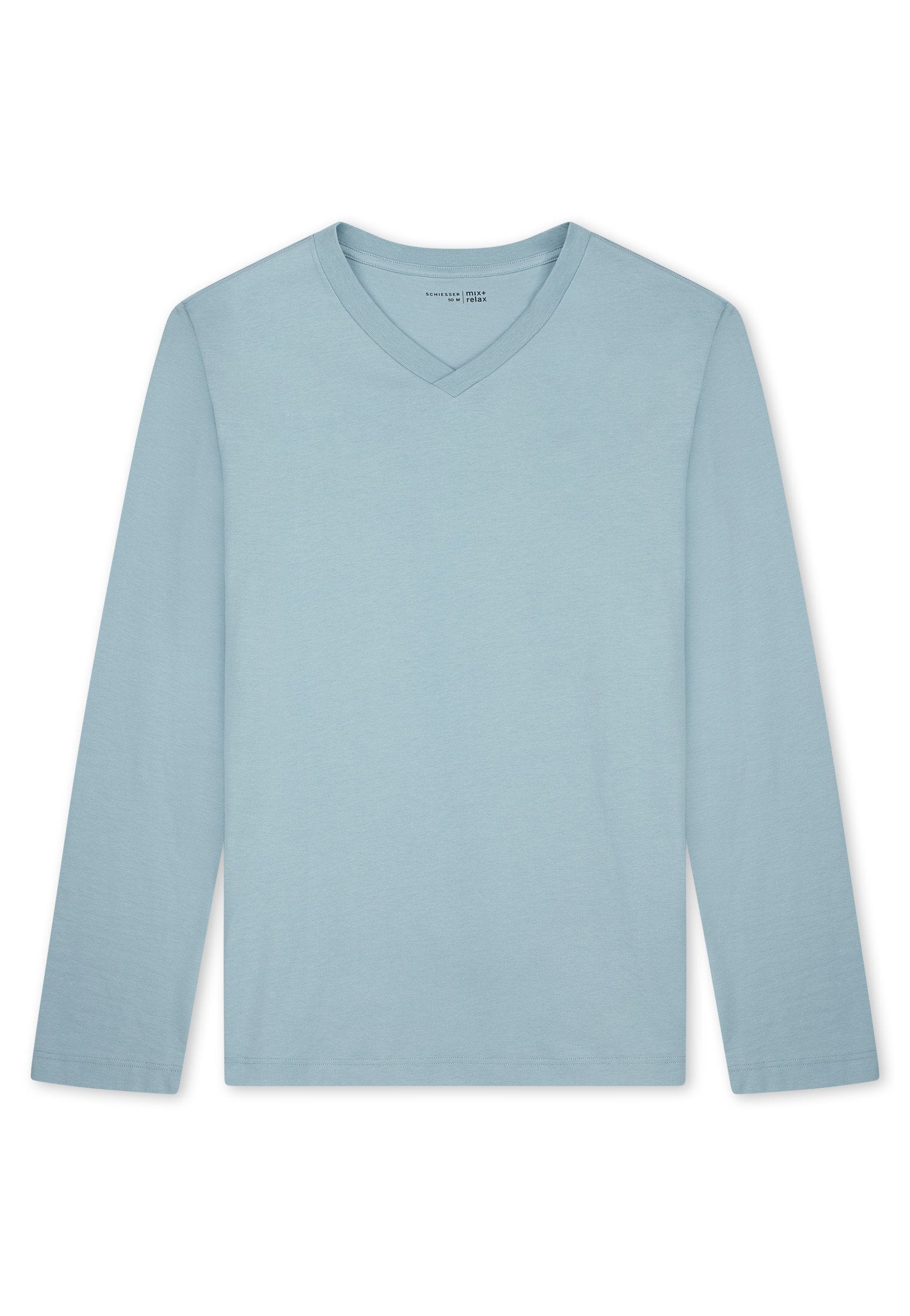 Langarmshirt V-Ausschnitt (Eisblau)