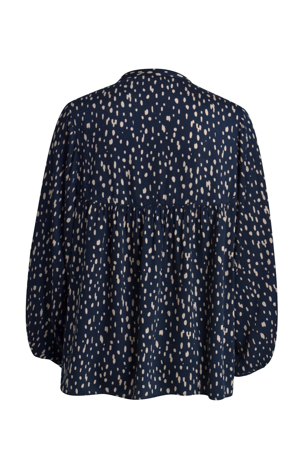 Voluminous Blouse with straps (Marine Print)