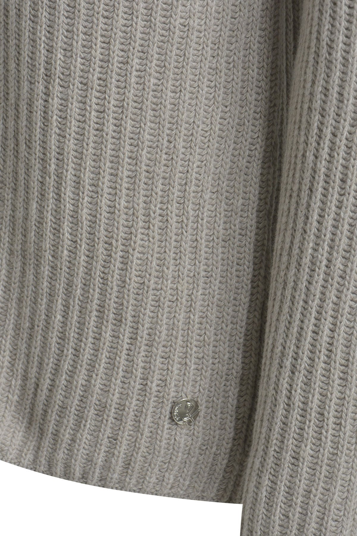 High Collar Raglan Rib Pullover (Beige Melange)