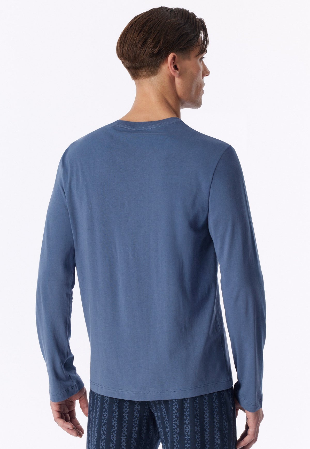 Langarmshirt V-Ausschnitt (Faded Denim)