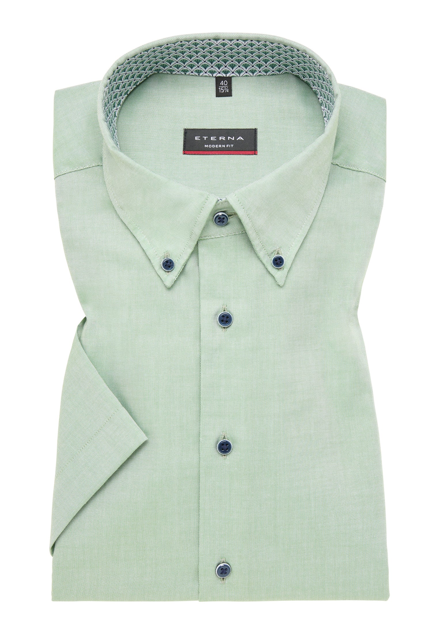 ETERNA unifarbenes Oxford Kurzarmhemd MODERN FIT (Khaki)