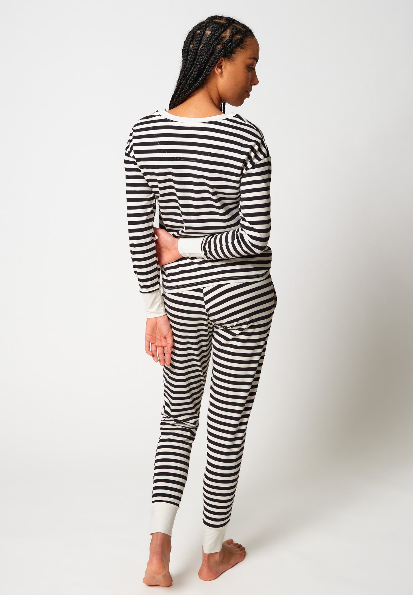 SKINY Damen Pyjama lg. Night In Mix & Match (Yingyang Stripe)