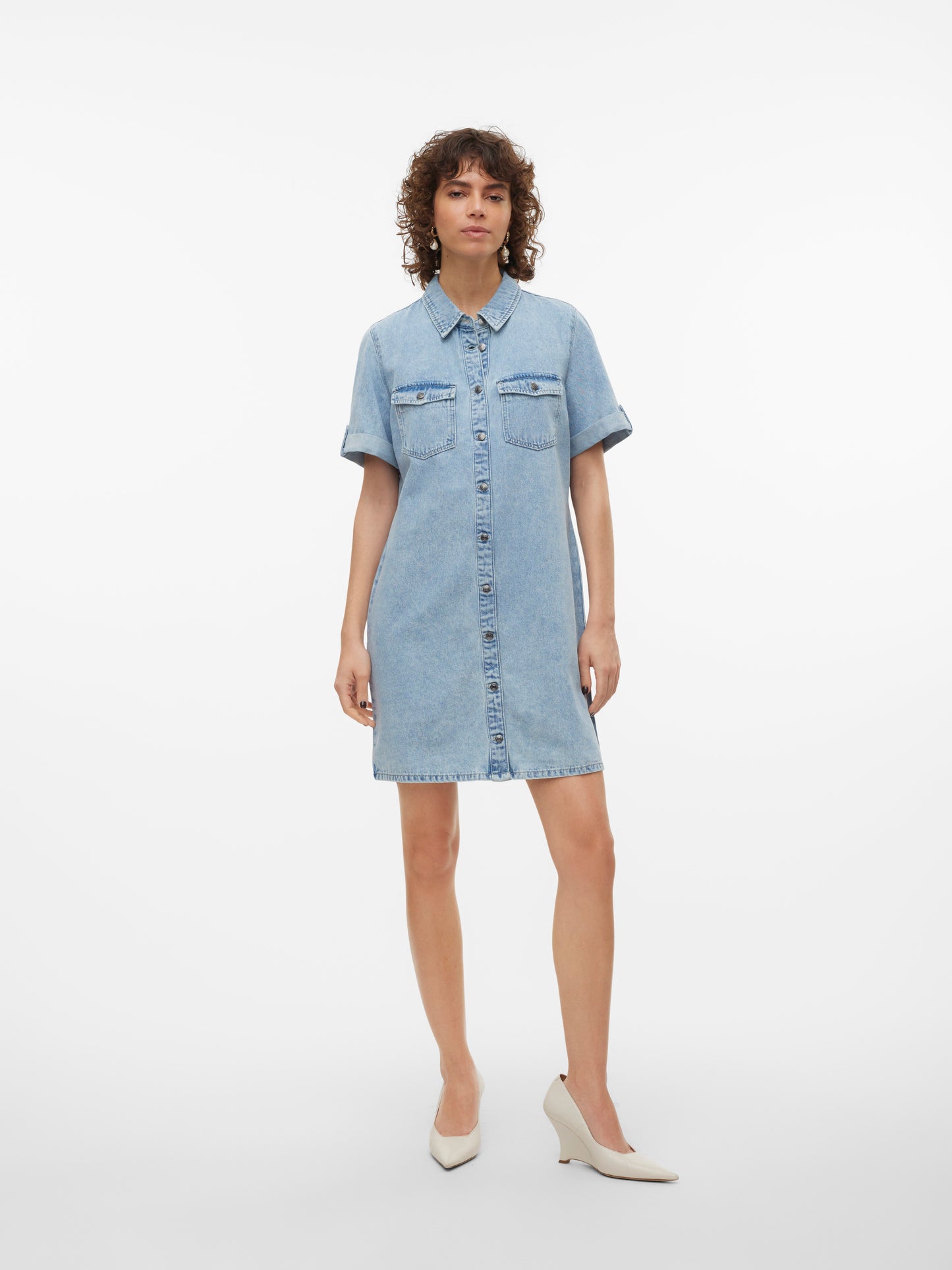Vmjennie Ss Short Denim Dress Ga Noos (Light Blue De)