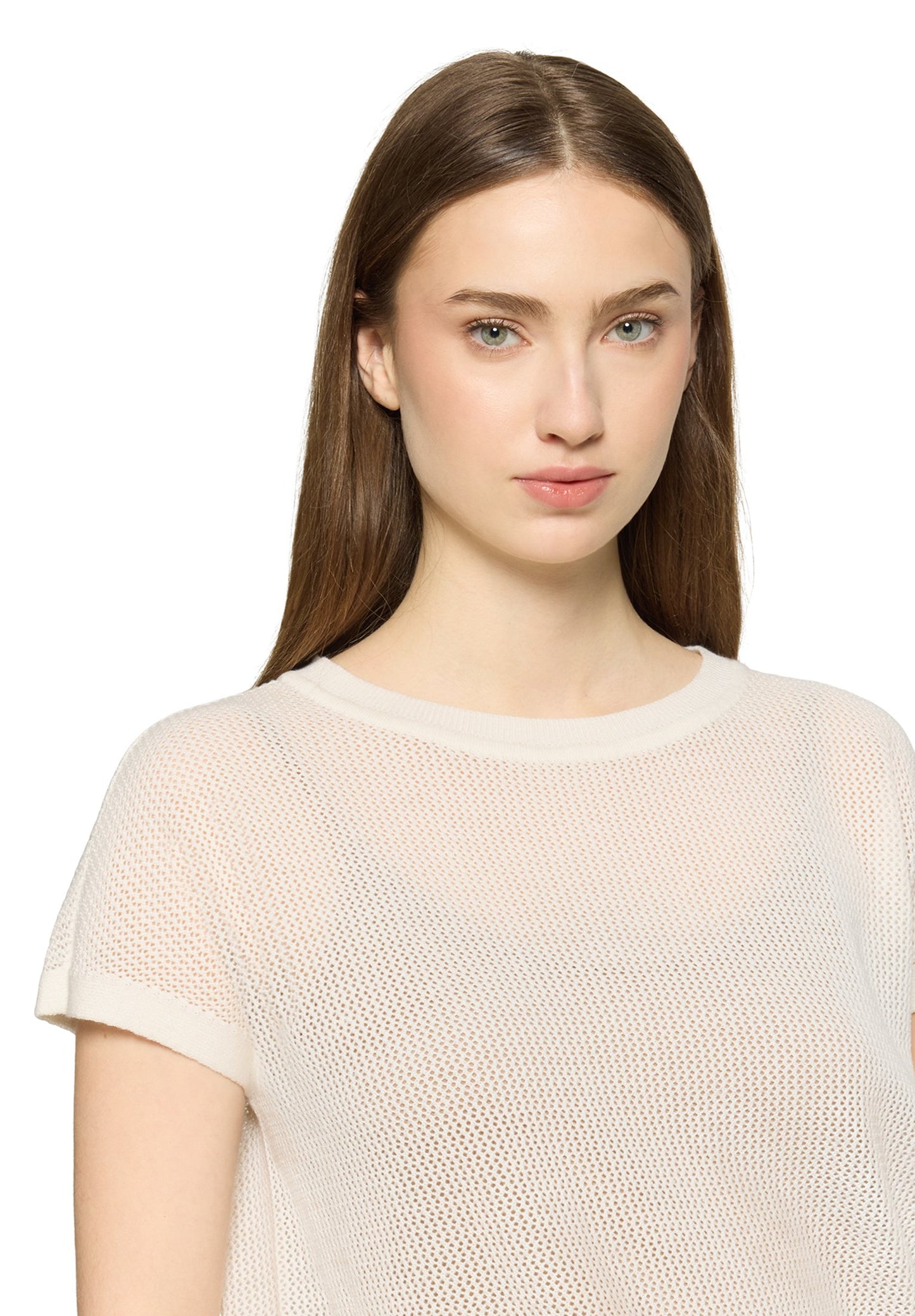Lochstrick-Pullover (Offwhite)