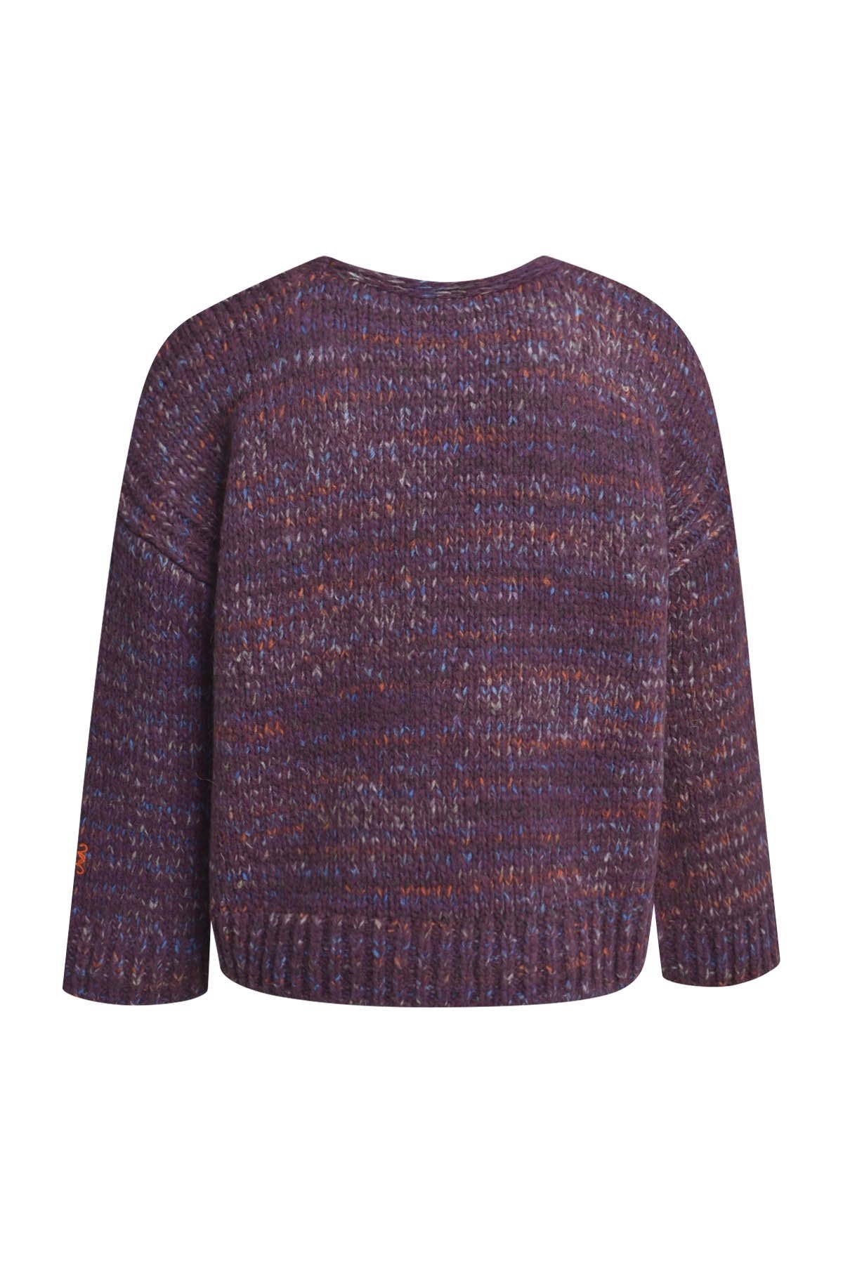 Effect Yarn Cardigan (Plum)
