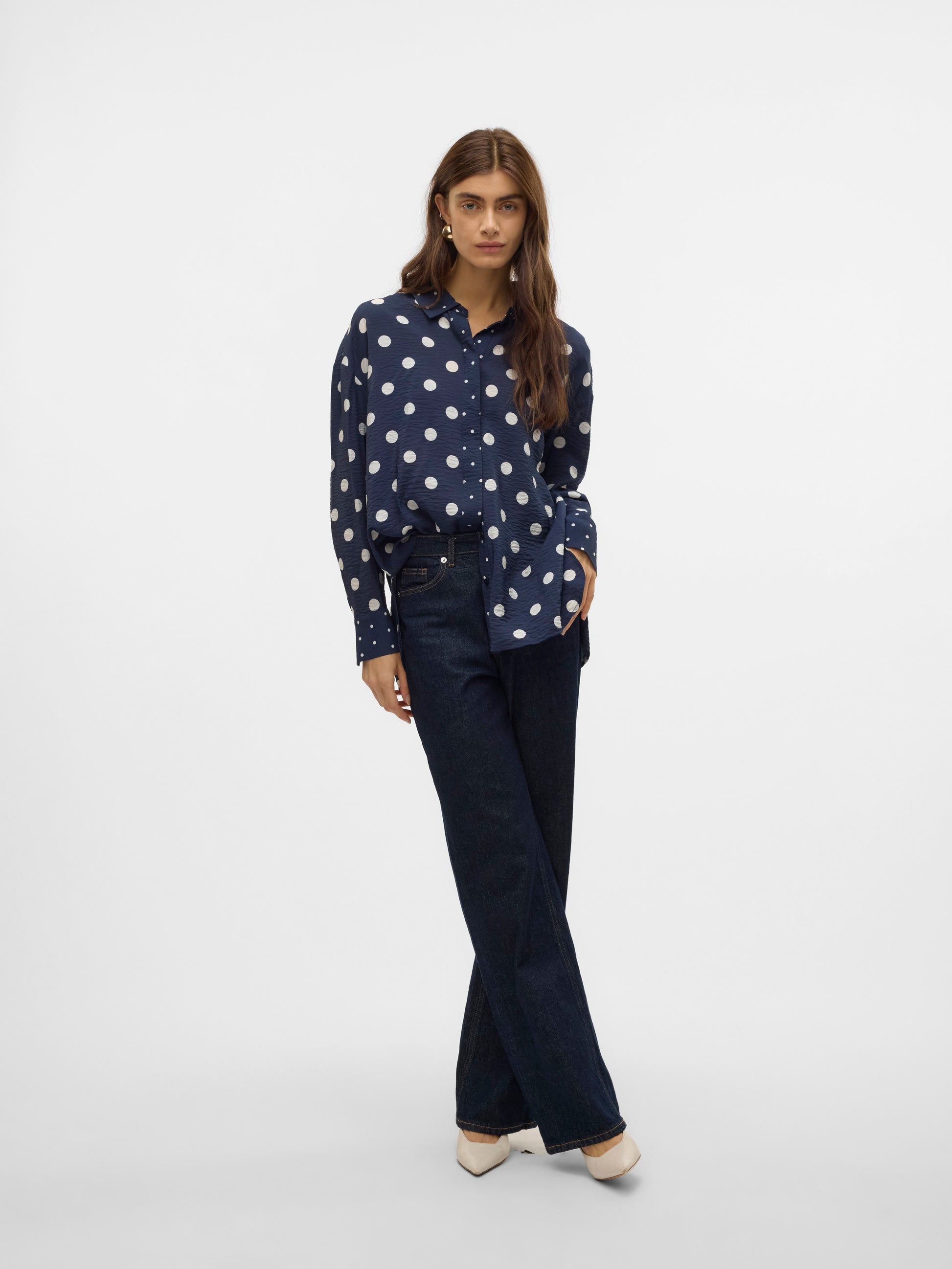 Vmkaya Katja Ls Shirt Wvn Ga (Navy Blaze)