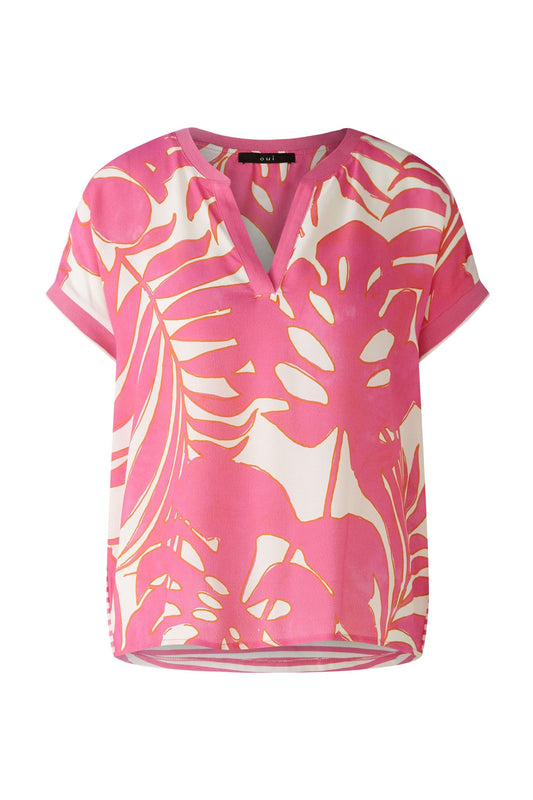Blusenshirt Viskosepatch (Pink White)
