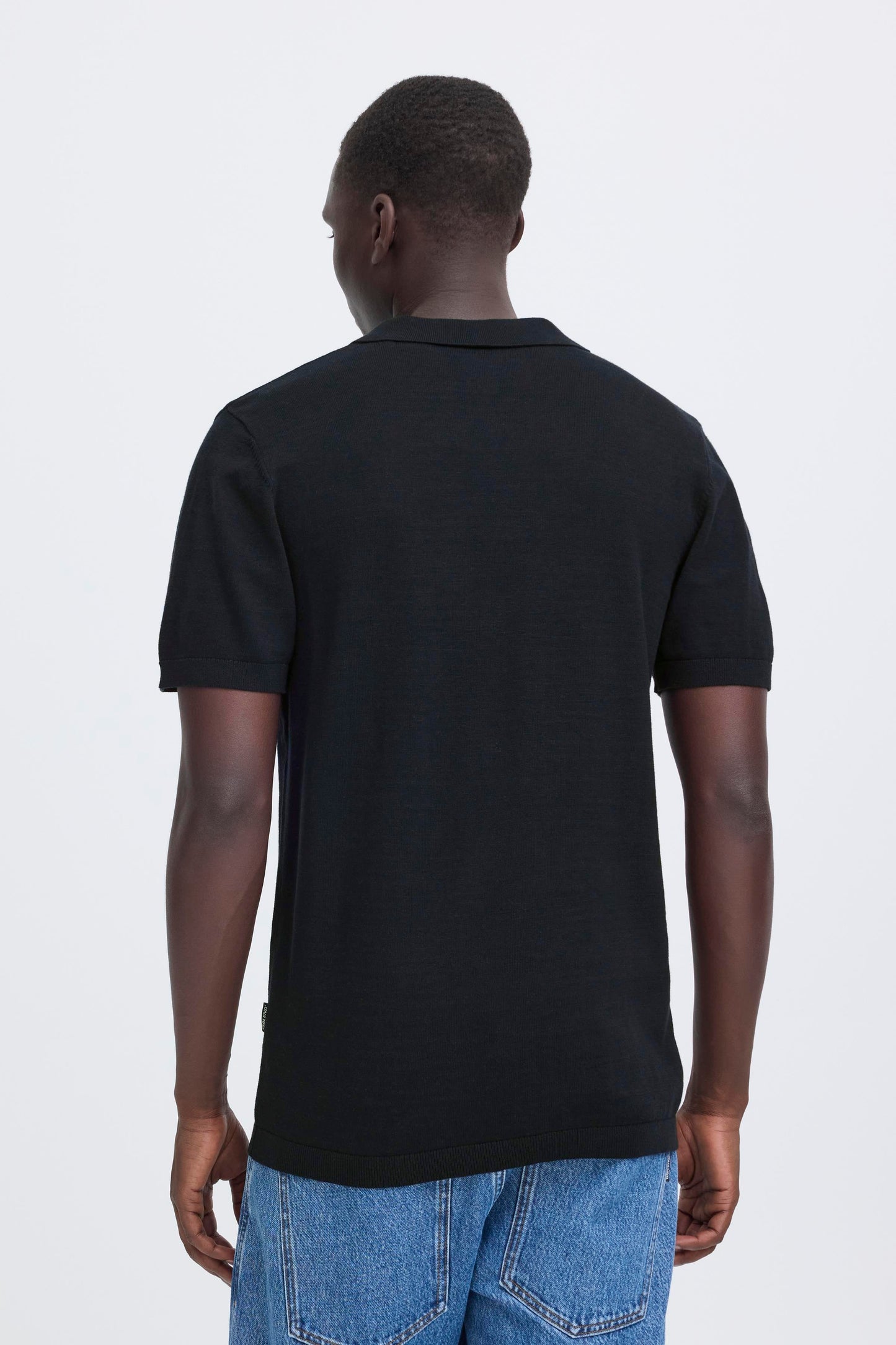 Bhbray Knit Polo Split Neck (Black Beauty)