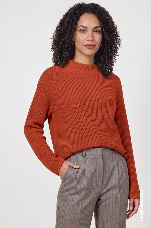 Strickpullover mit Stehkragen (Pumpkin)