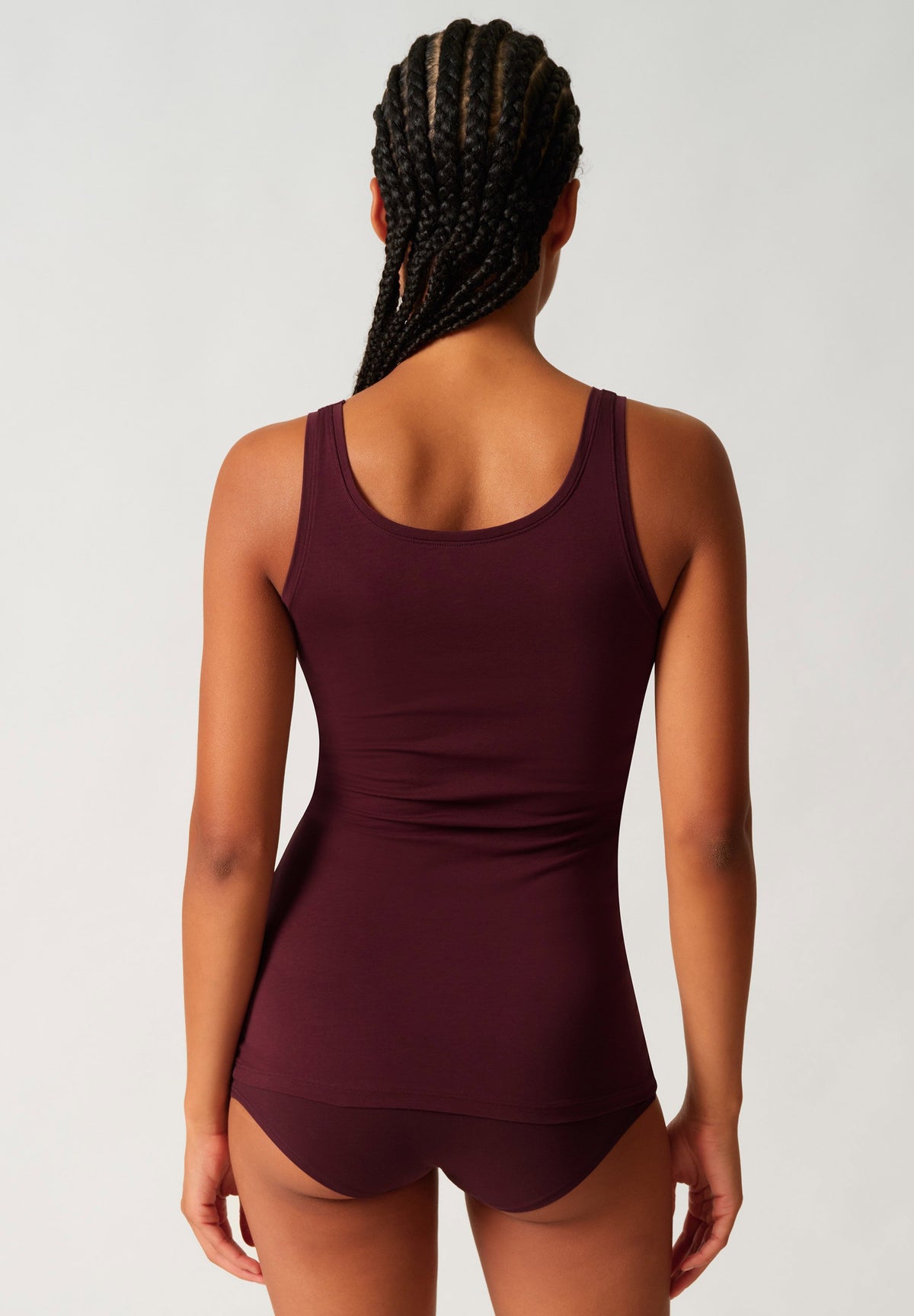 Skiny Damen Tanktop Doppelpack SKINY ADVANTAGE Cotton Stretch (Rosewine Select)