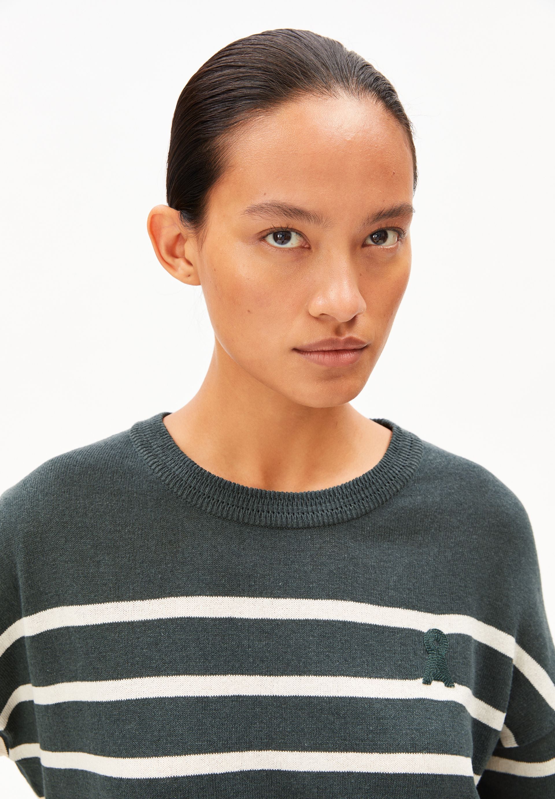 Striped Linen Blend Sweater (Space Steel-und)