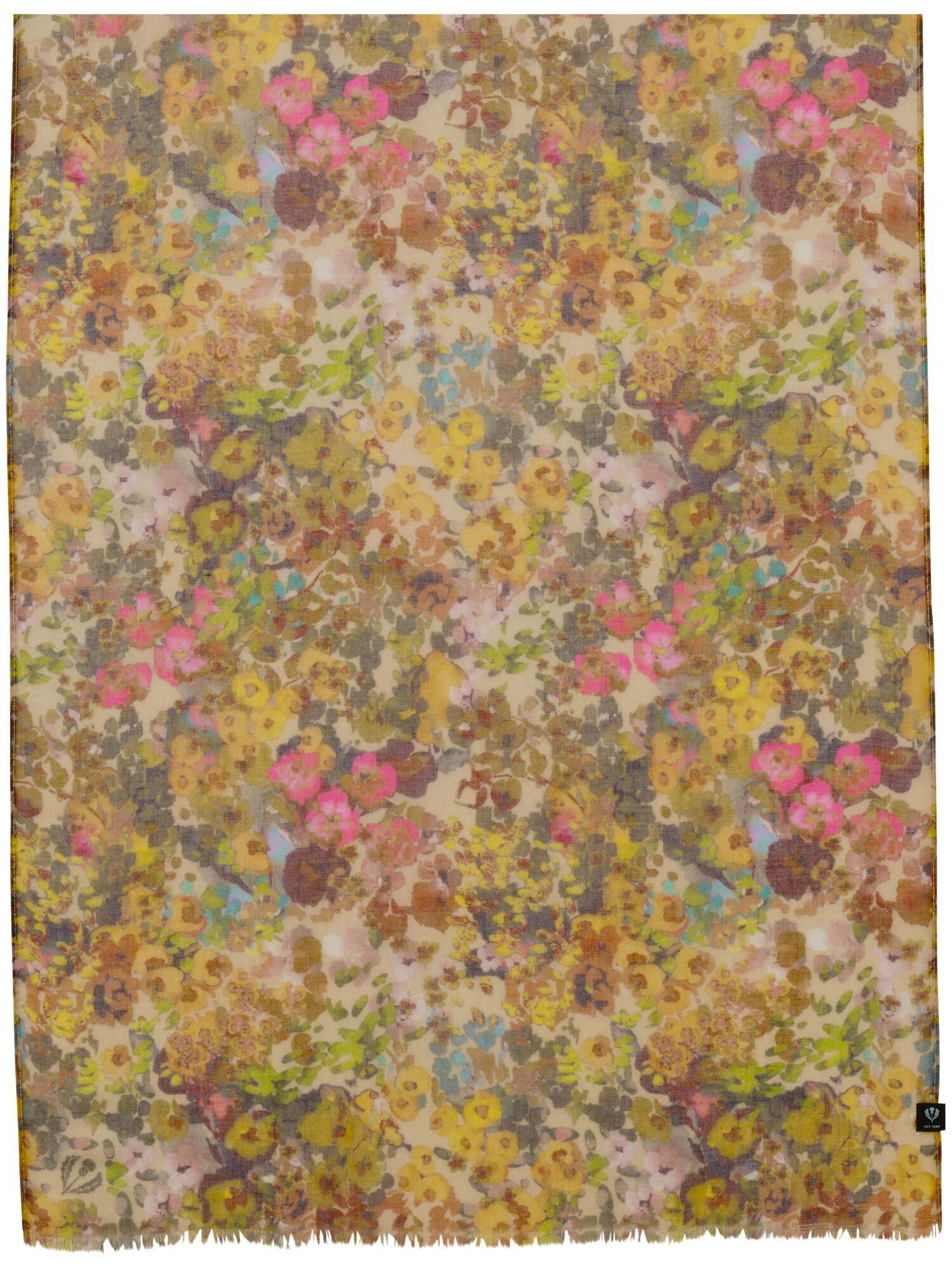 recyceltes Polyester Schal Sustainability Edition - Schal mit Millefleur Aquarell-Design (Multicolor)