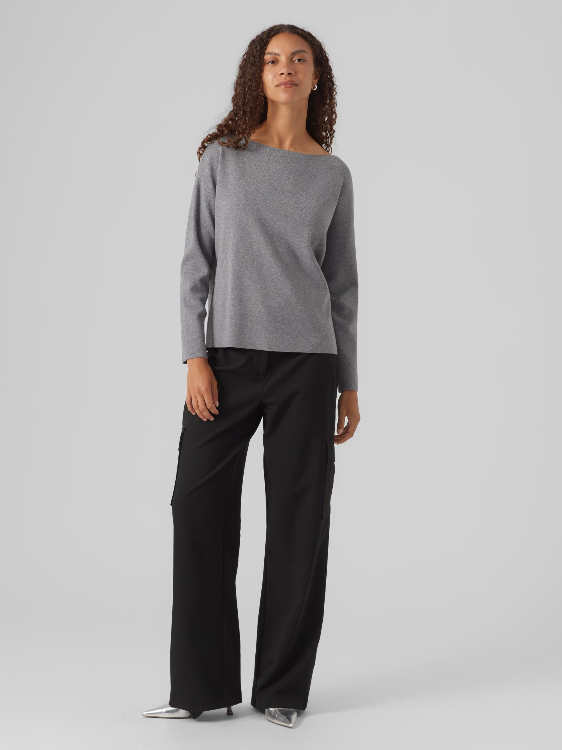 Vmnancy Ls Boatneck Pullover Ga (Black)