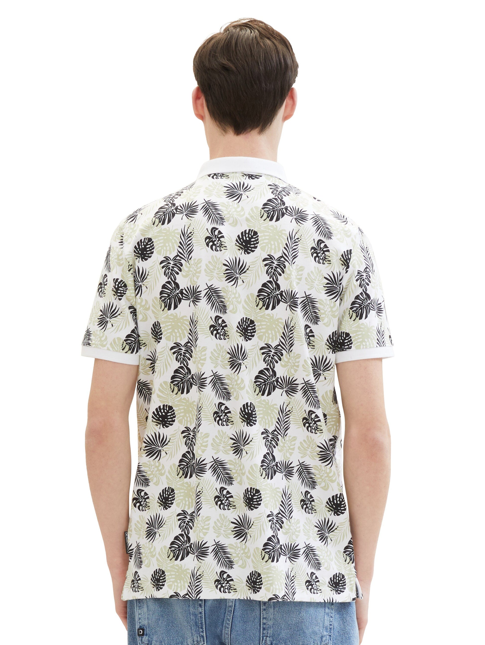 all over printed polo (White Multicol)