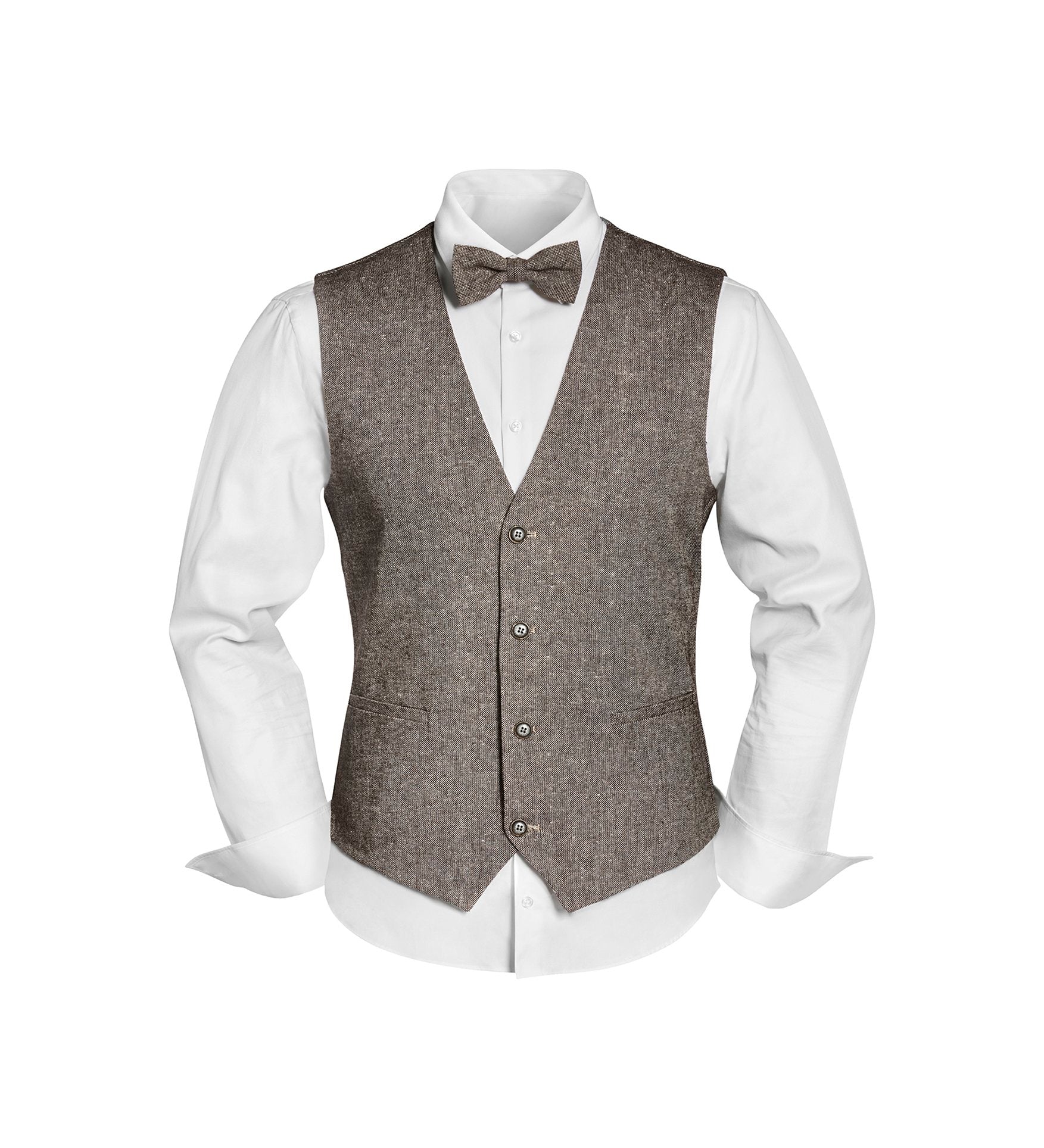 Set Weste,Fliege+Einstecktuch (Beige)