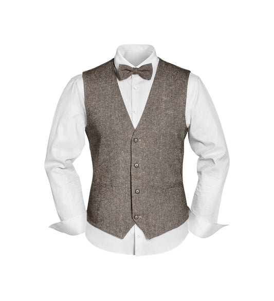 Set Weste,Fliege+Einstecktuch (Beige)
