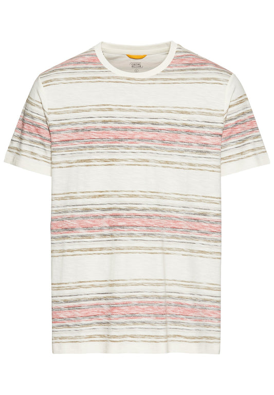 T-Shirt mit Streifenmuster aus Baumwolle (Sunfaded Red)