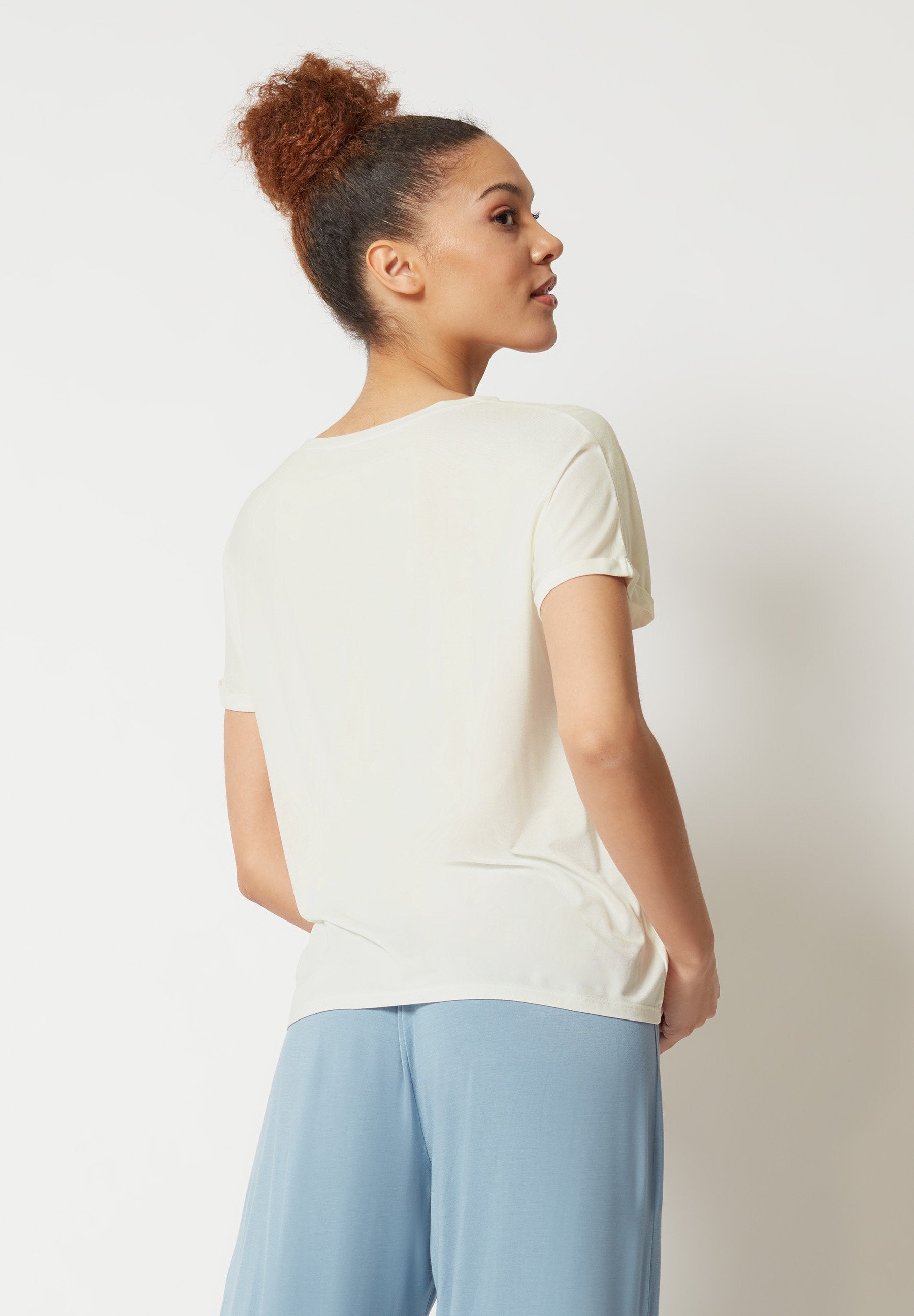 Skiny Damen Shirt kurzarm Night In Mix & Match (Ivory)