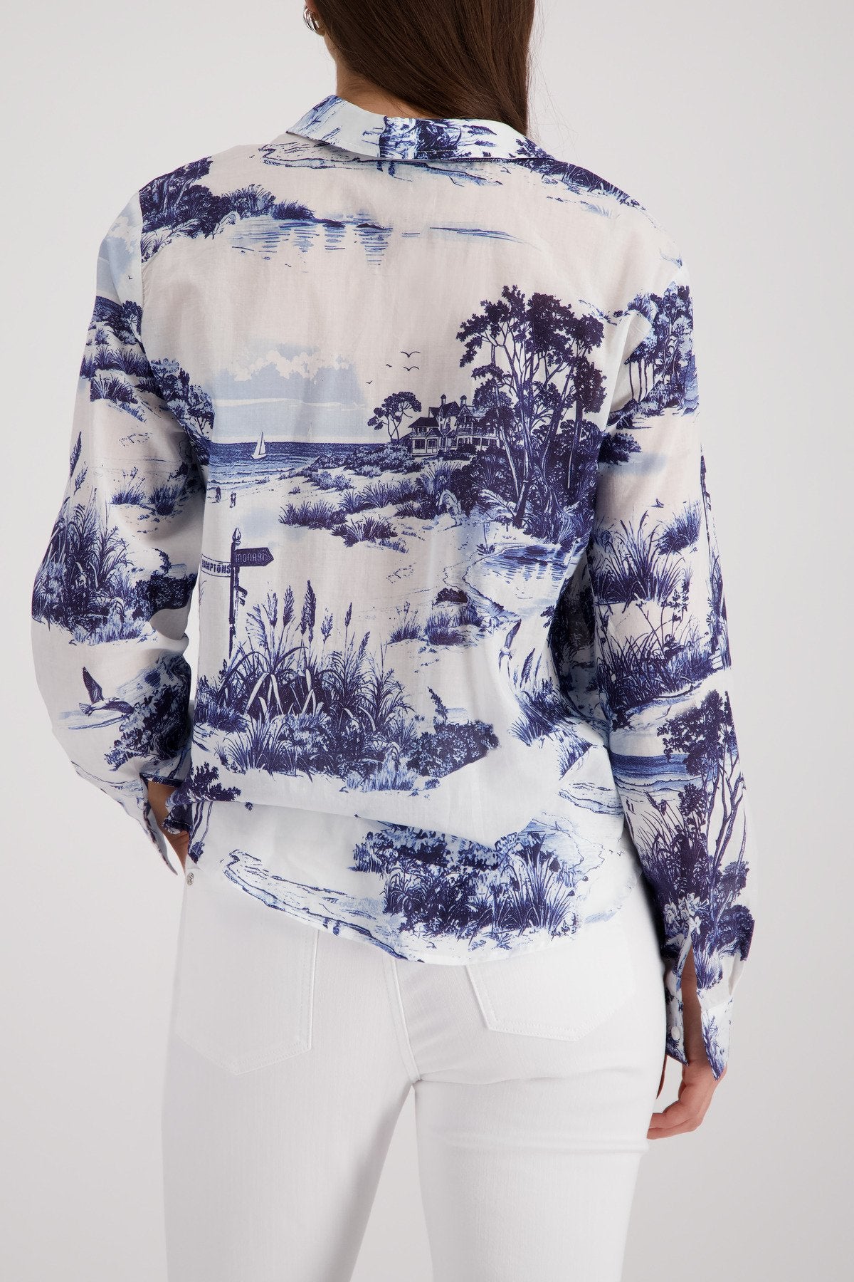 Bluse (Marine Gemustert)