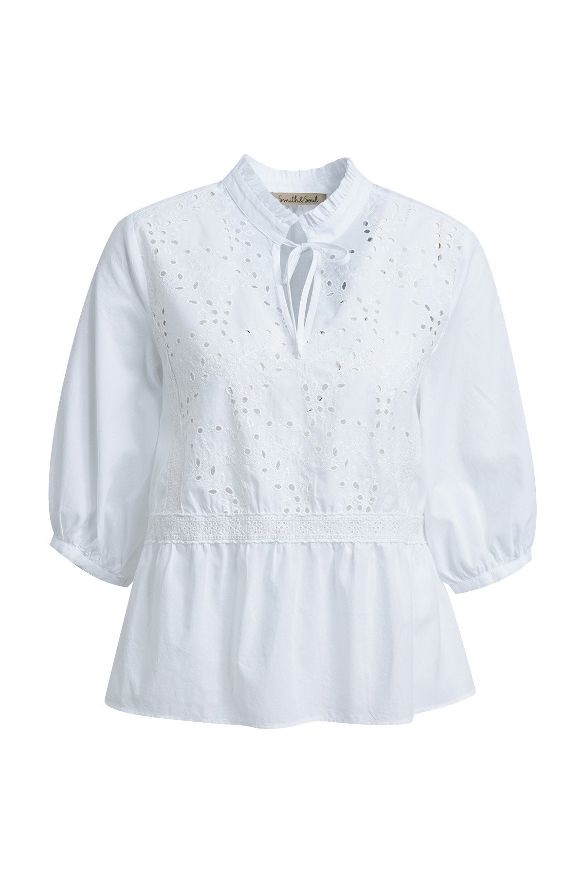 Boho Blouse Embroidery (White)