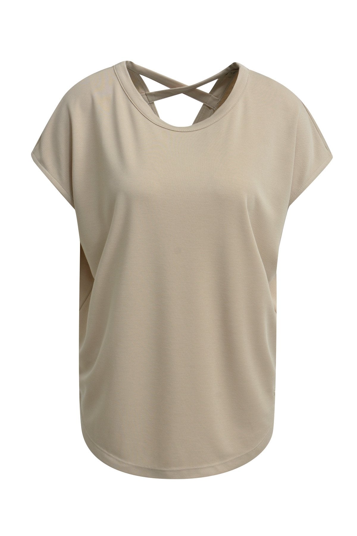T-Shirt Modal Crossed Backneck (Camel)