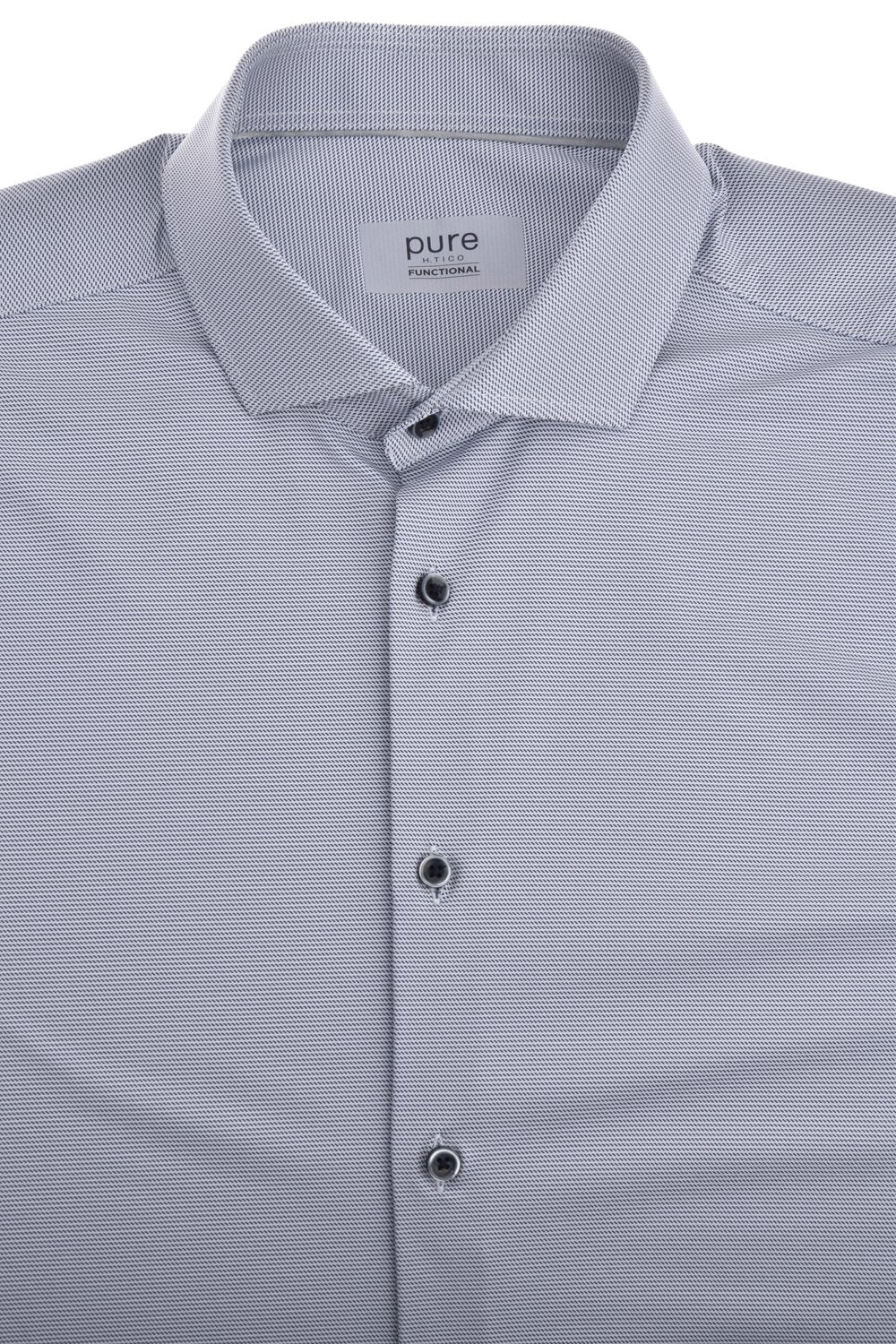 PURE- Functional Hemd Langarm (Uni Mittelblau)