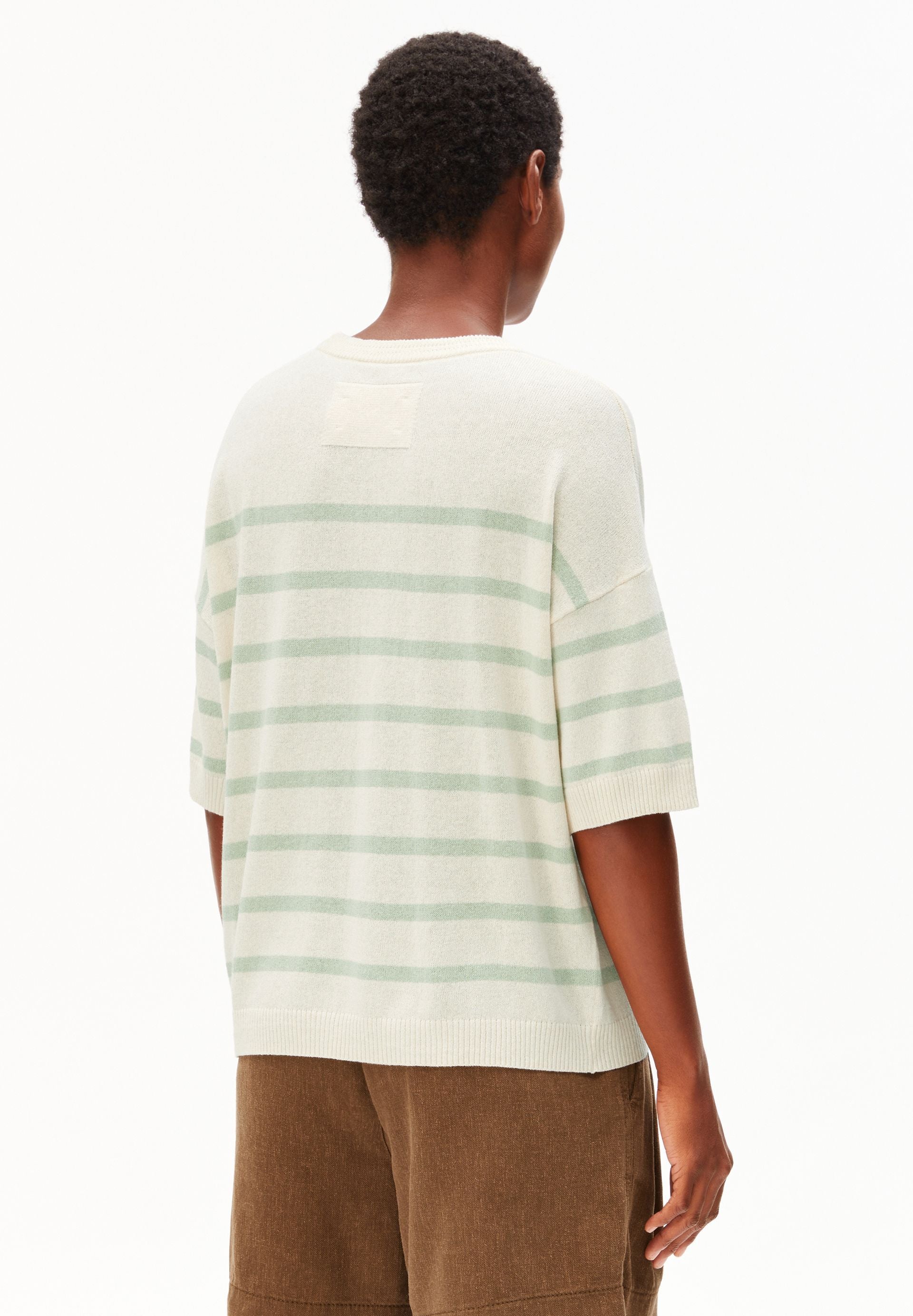 Striped Linen Blend Sweater (Undyed-foam)