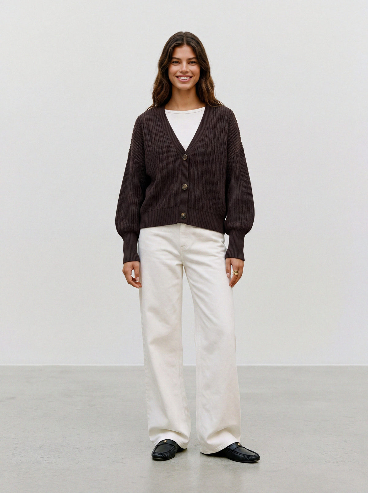 Vmlea Ls V-neck Cuff Cardigan Noos (Chocolate Tor)