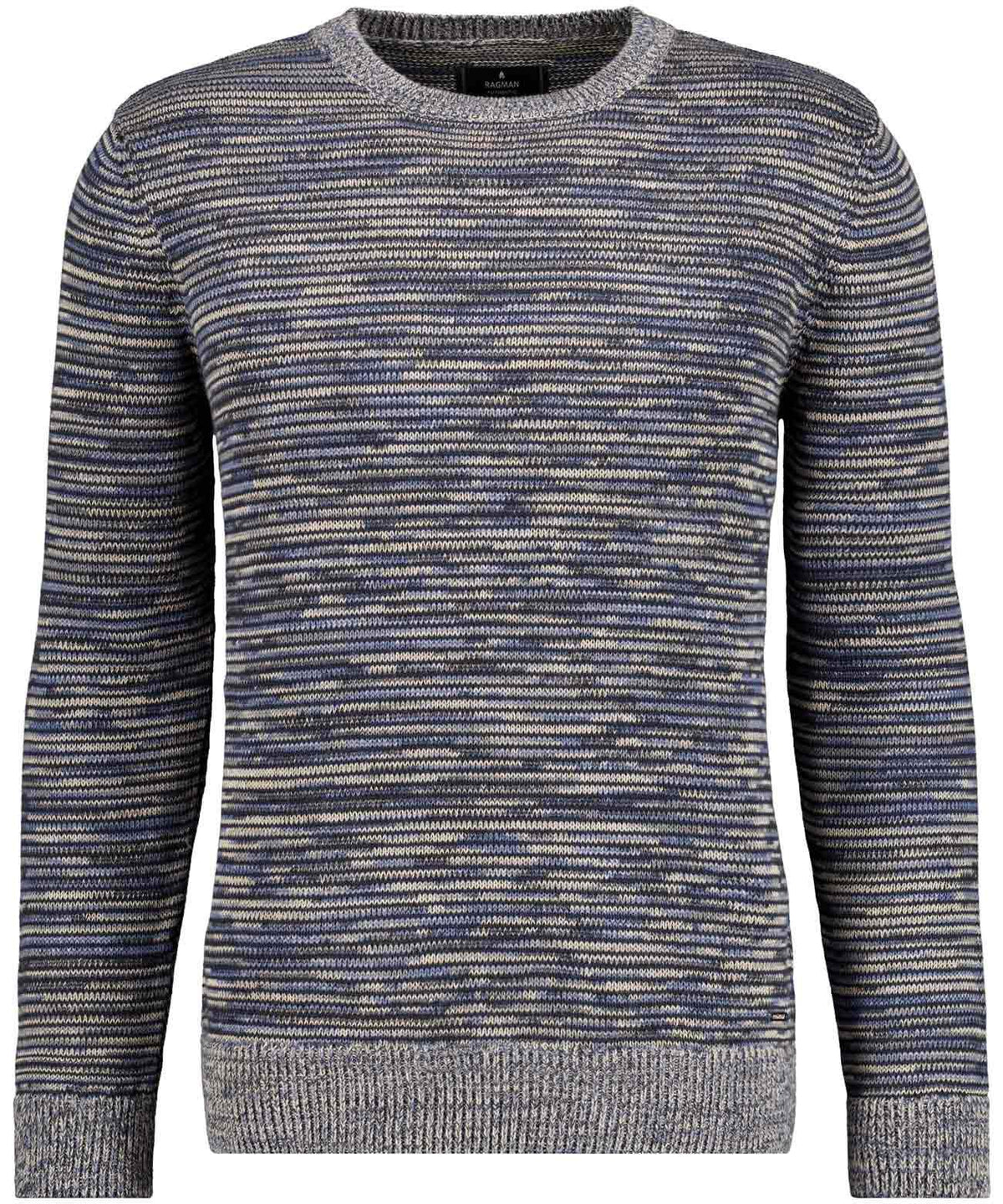 Strickpullover mit Rundhals, Tweed (Blau Multi)