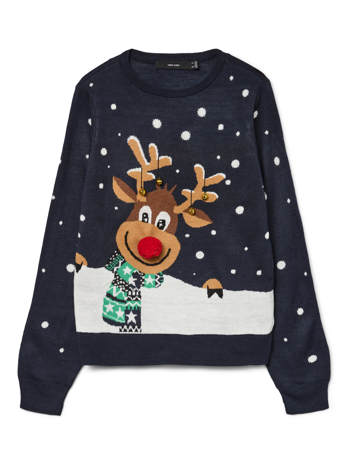 Vmfrostydeer Ls O-neck Pull. Xmas Box (Navy Blaze)