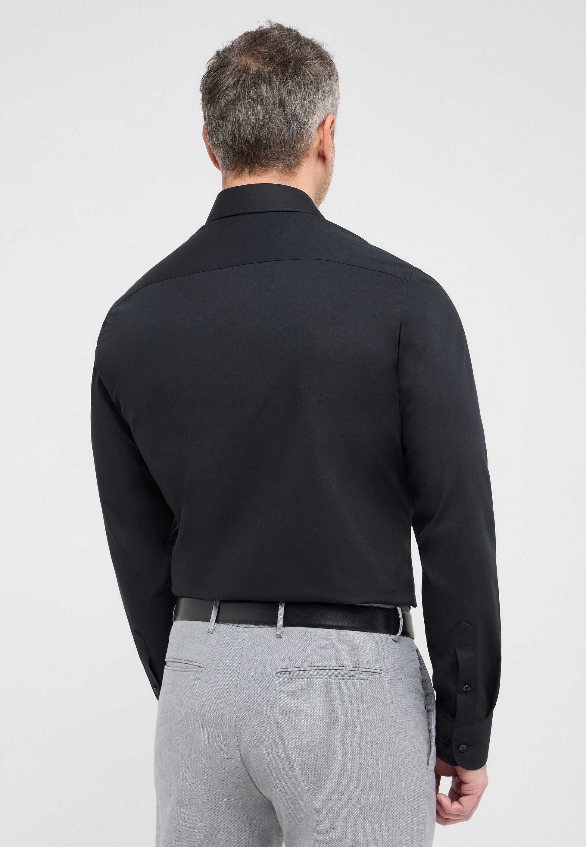 Performance Shirt Twill-Stretch Langarm (Schwarz)