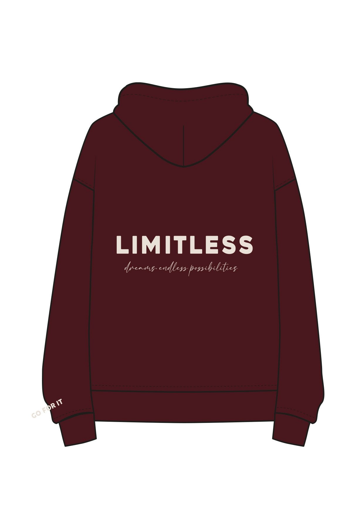 Hoodie Backprint (Bordeaux)