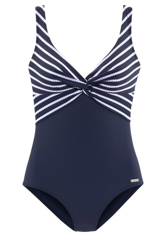 lascana Badeanzug (Navy-white)