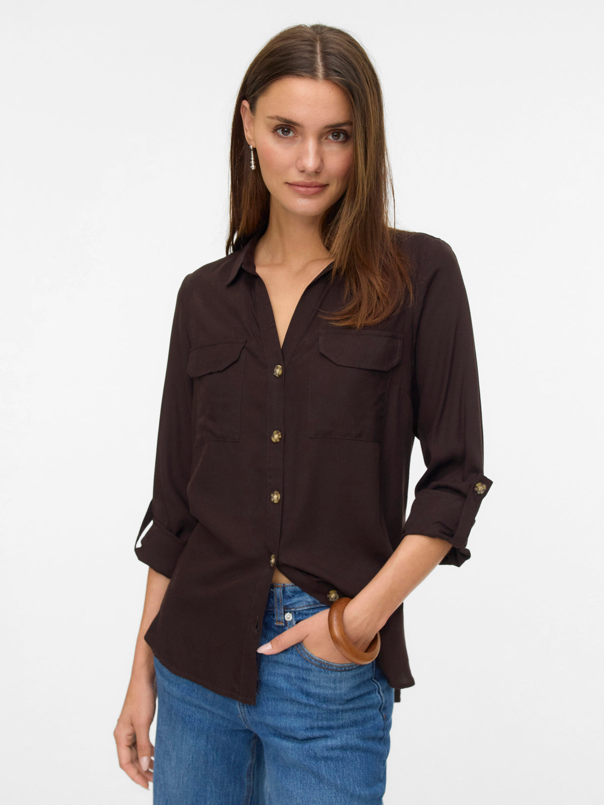Vmbumpy L/s Shirt New Wvn Noos (Chocolate Tor)