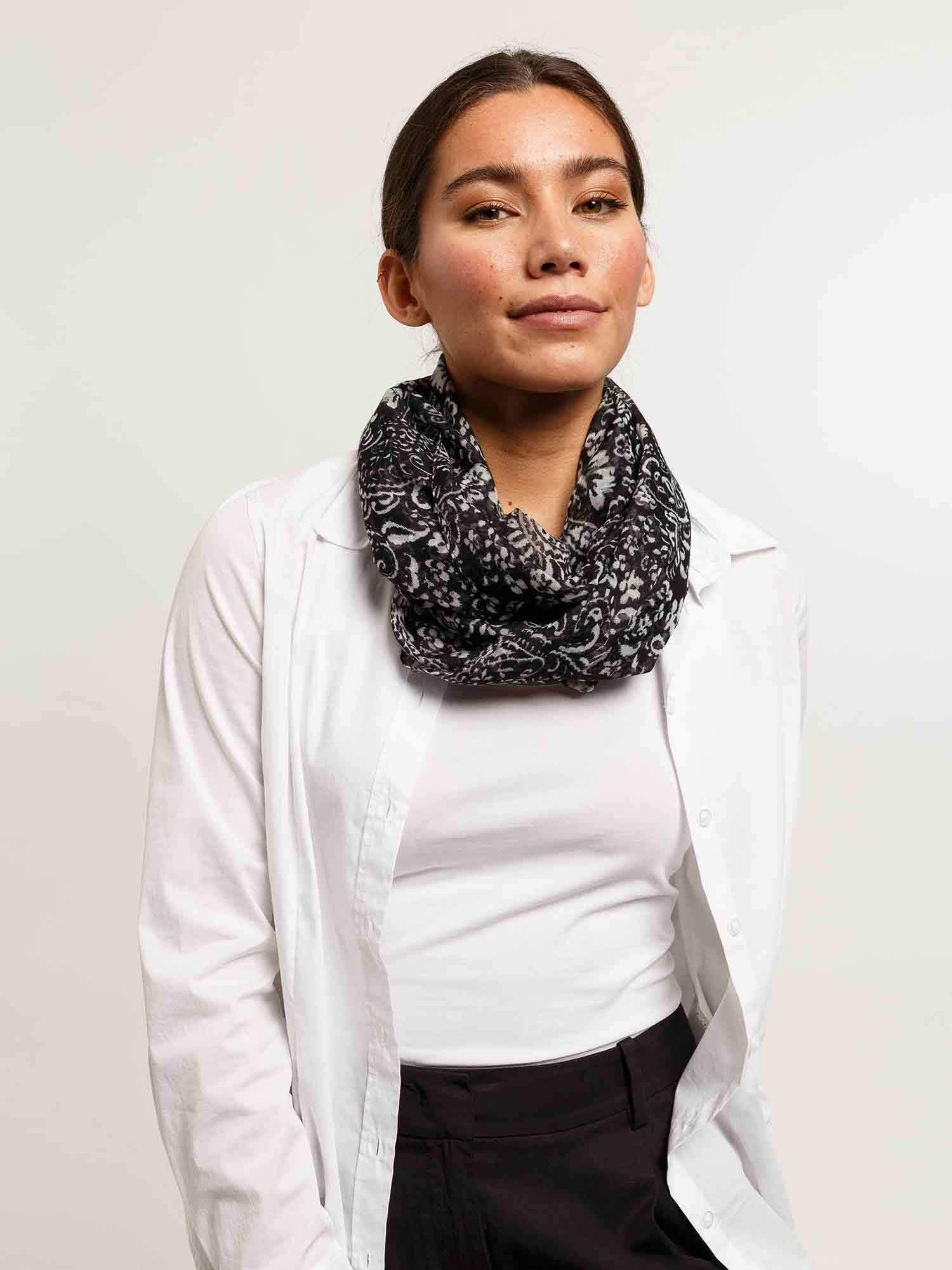 Schal Polyester Schal (Black White)