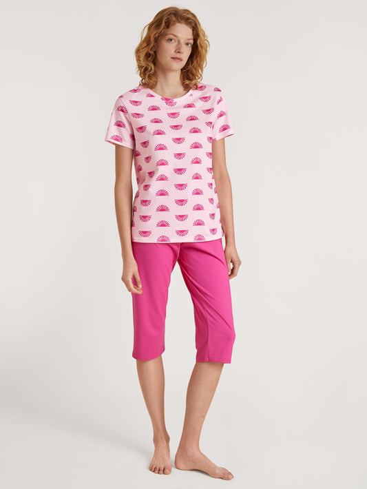 DAMEN Pyjama 3/4 (Pink Flash)