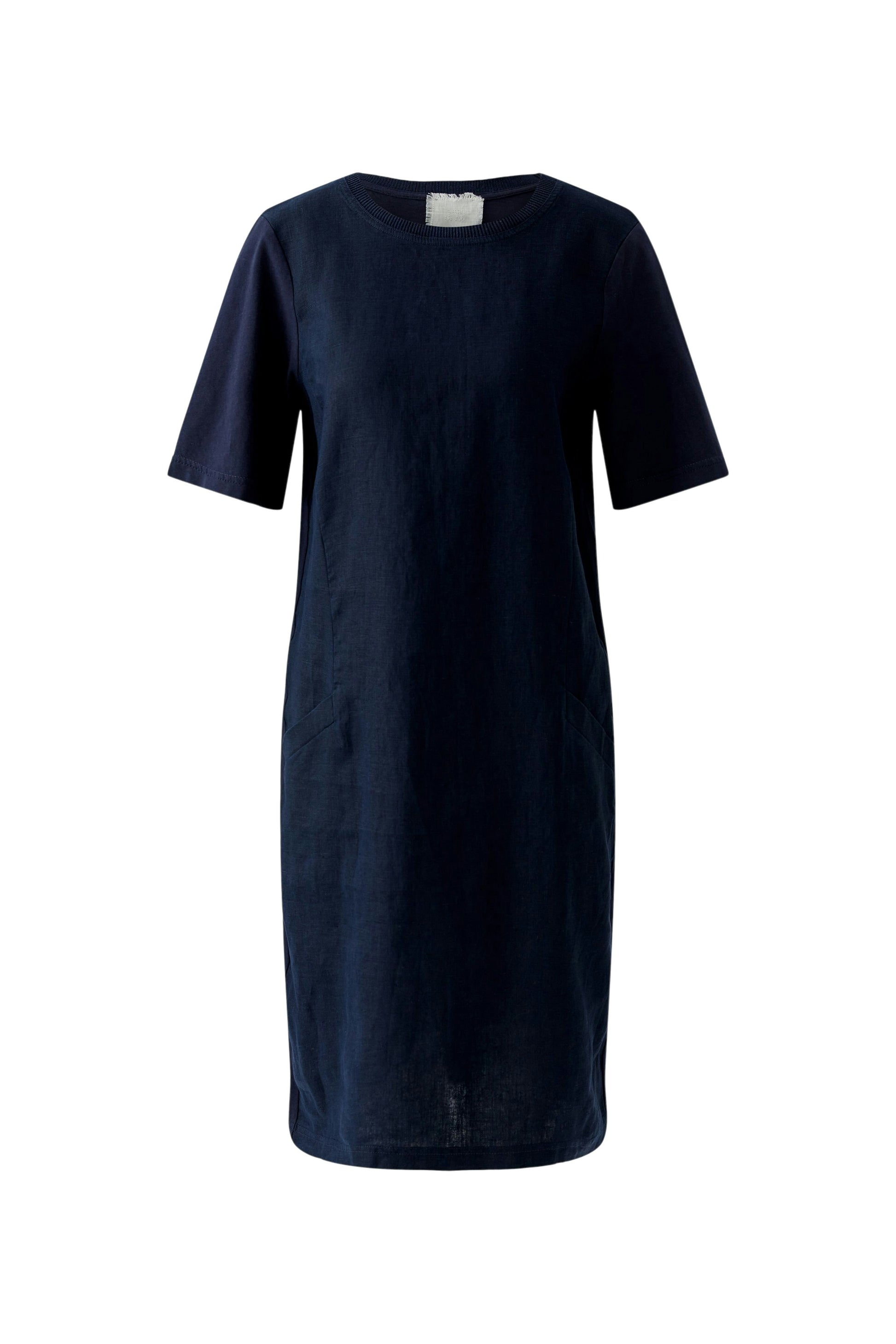 Kleid Leinen-Baumwollpatch (Darkblue)