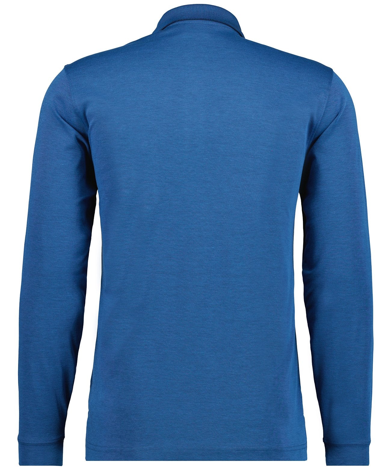 Softknit-Polo mit Brusttasche, Langarm (Blau)