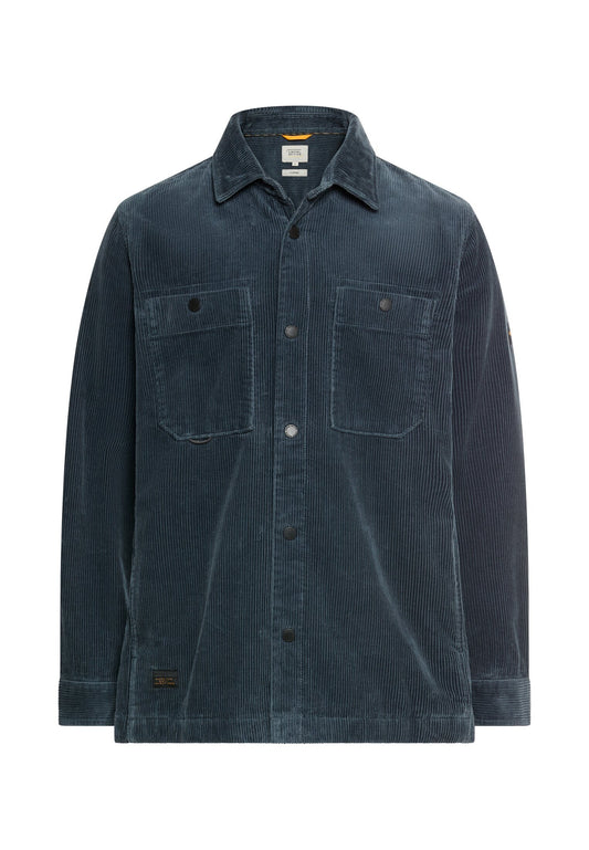 Cord Overshirt mit Druckknöpfen (Tinted Blue)