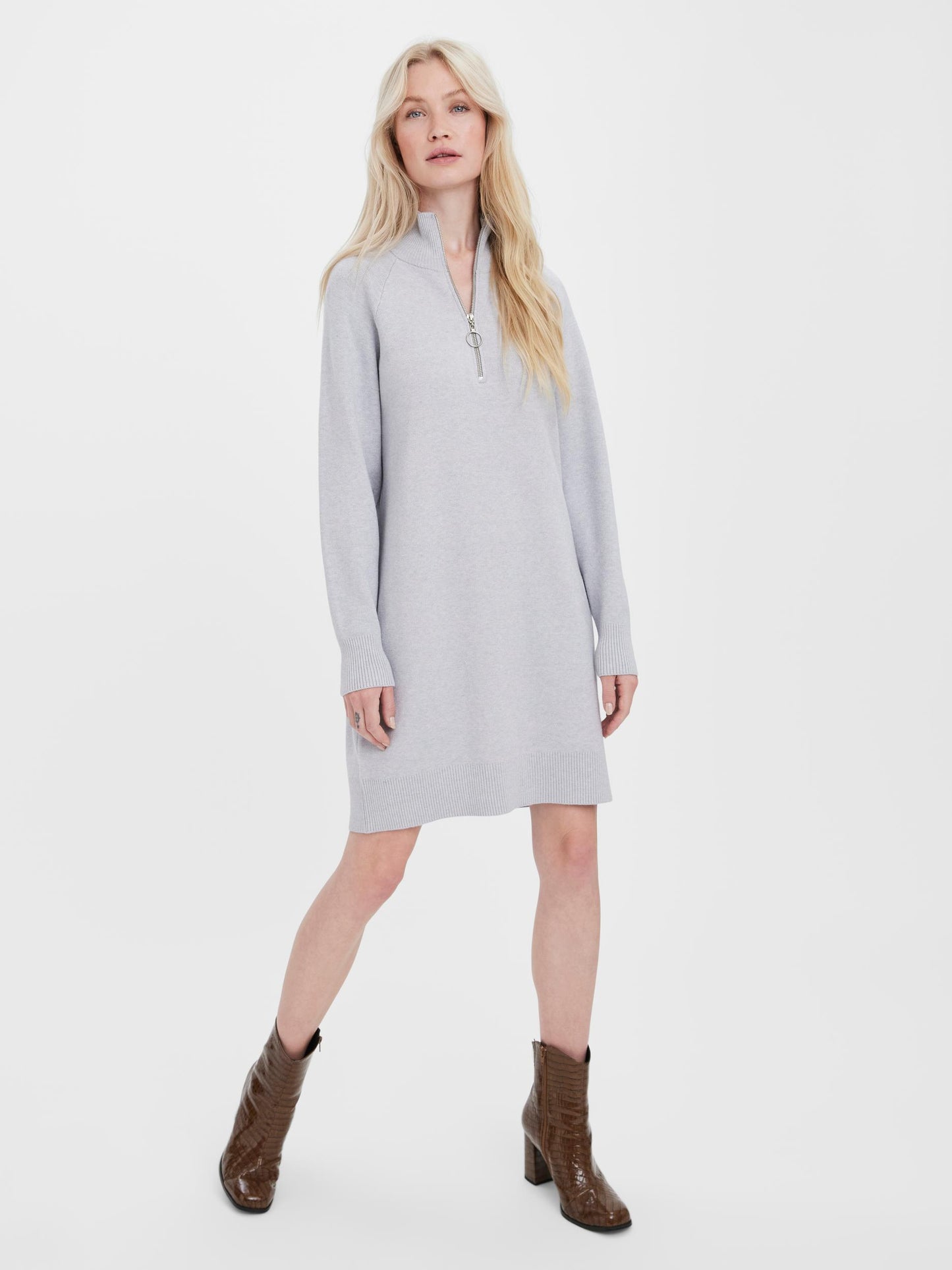 Vmgoldneedle Ls Highnck Zipper Dress Rep (Black)