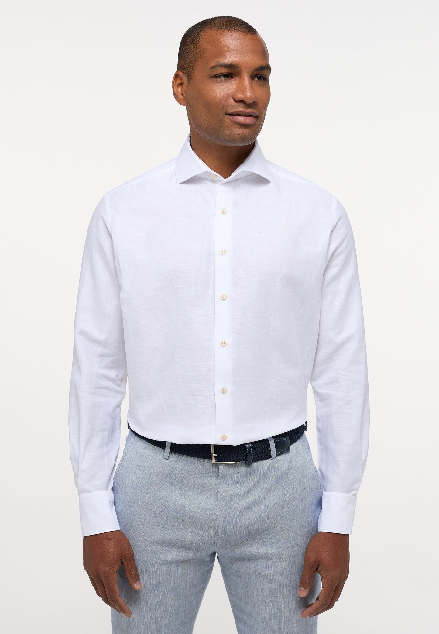 Linen Shirt Twill Langarm (Weiss)