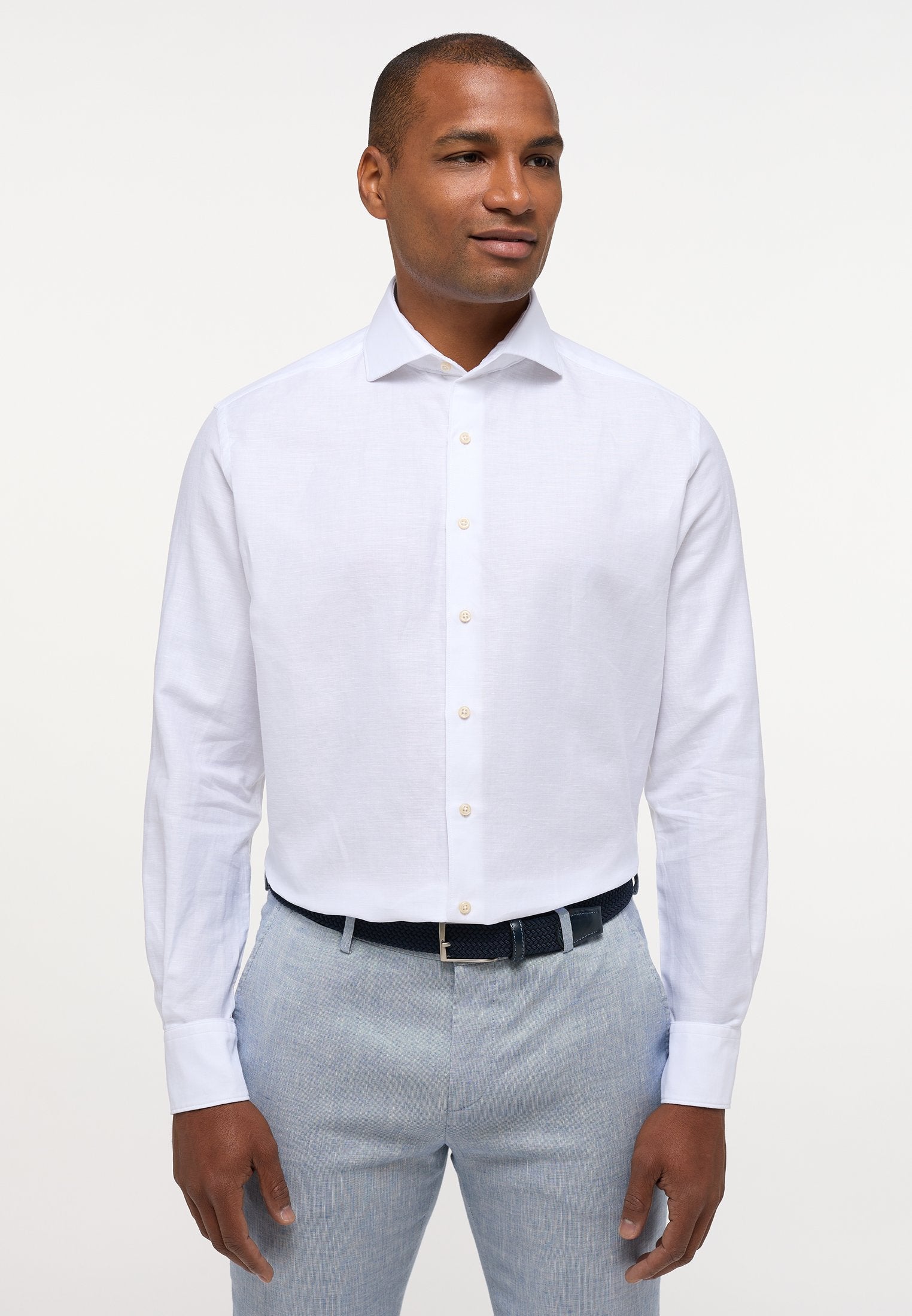 Linen Shirt Twill Langarm (Weiss)