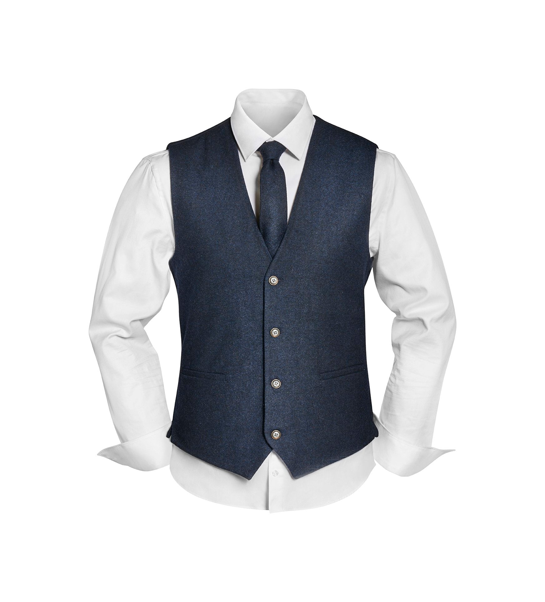 Set Weste,Krawatte+Tuch Uni (Marine)
