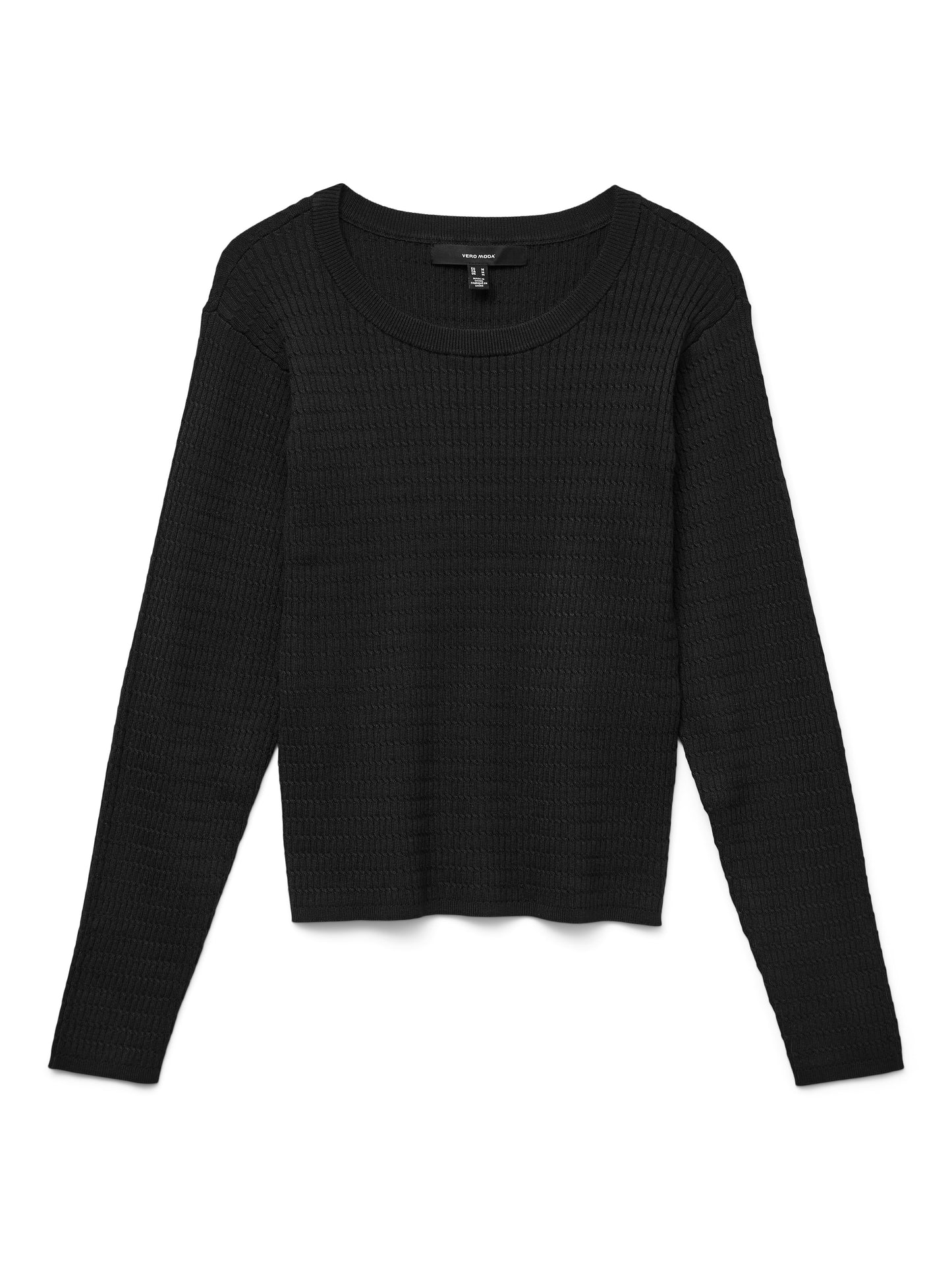 Vmsilje Ls O-neck Cable Pullover (Black)
