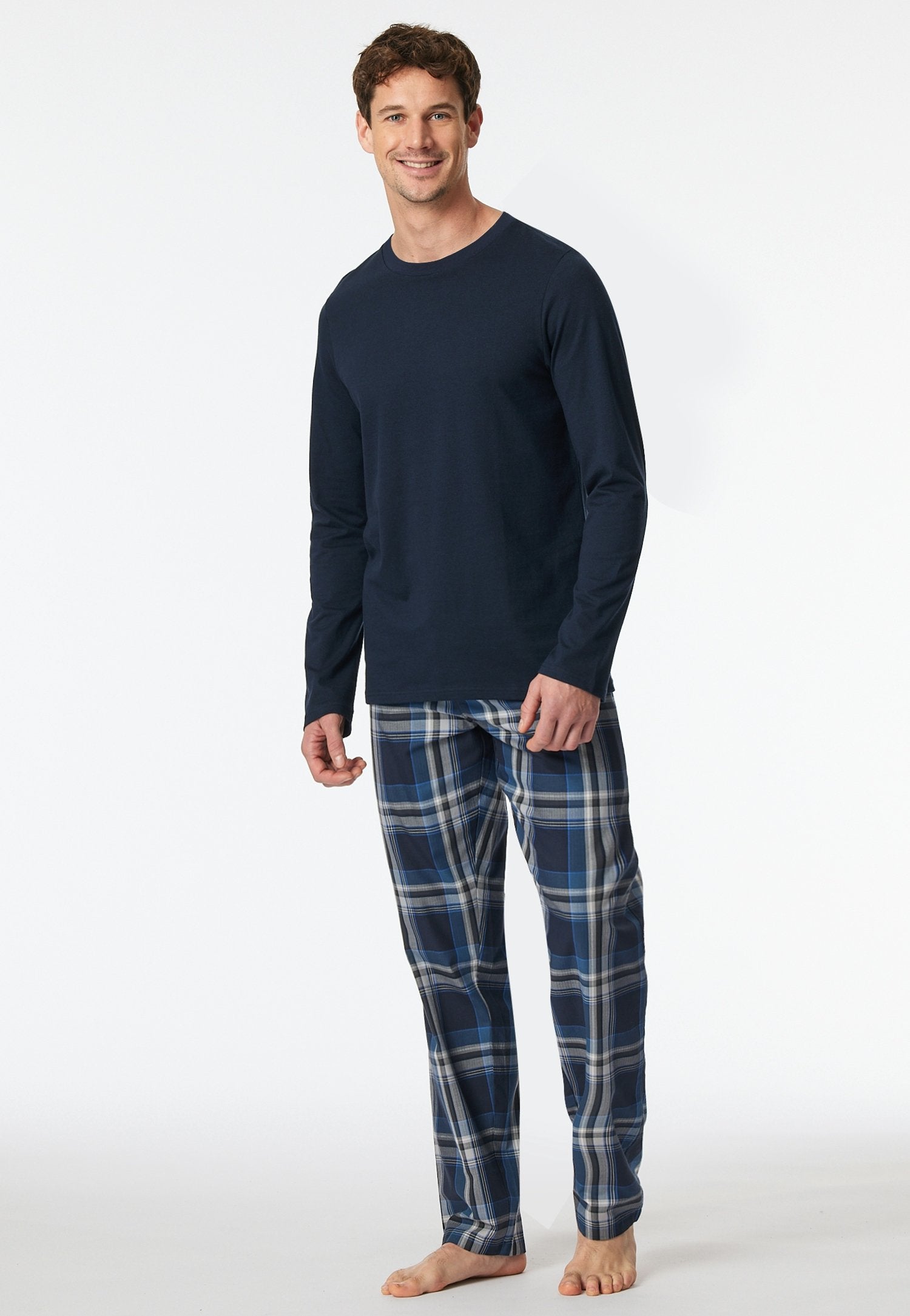 Langarmshirt Rundhals (Nachtblau)