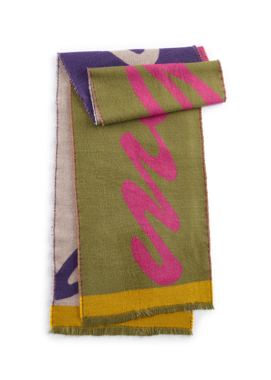 Kuschelweicher Schal mit gewebtem magical-Statement (Lil3 Lila)