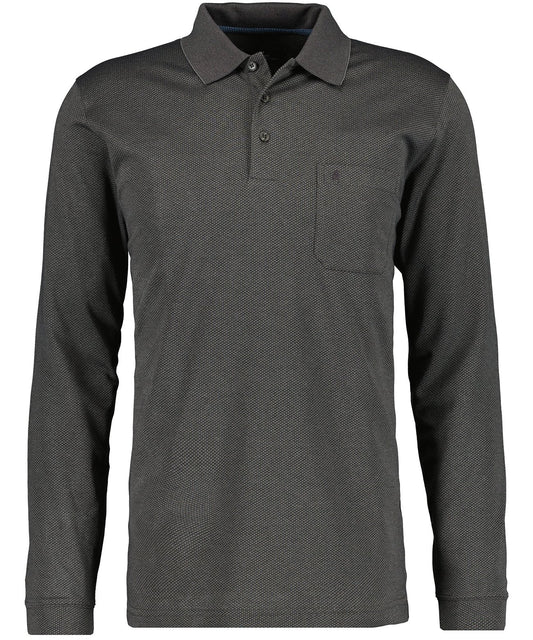 Poloshirt langarm (Grau Mel)
