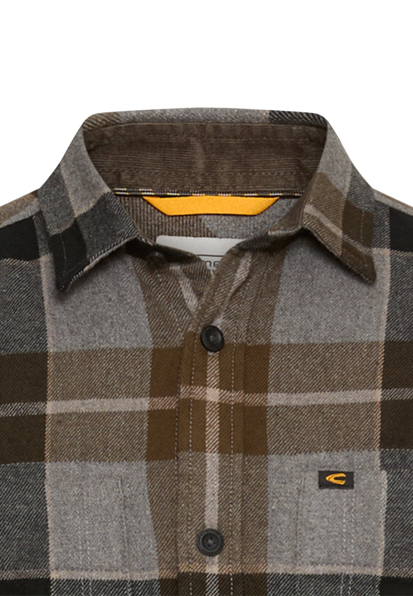 Flanellhemd mit Kontrastdetails und Brusttaschen (Asphalt)