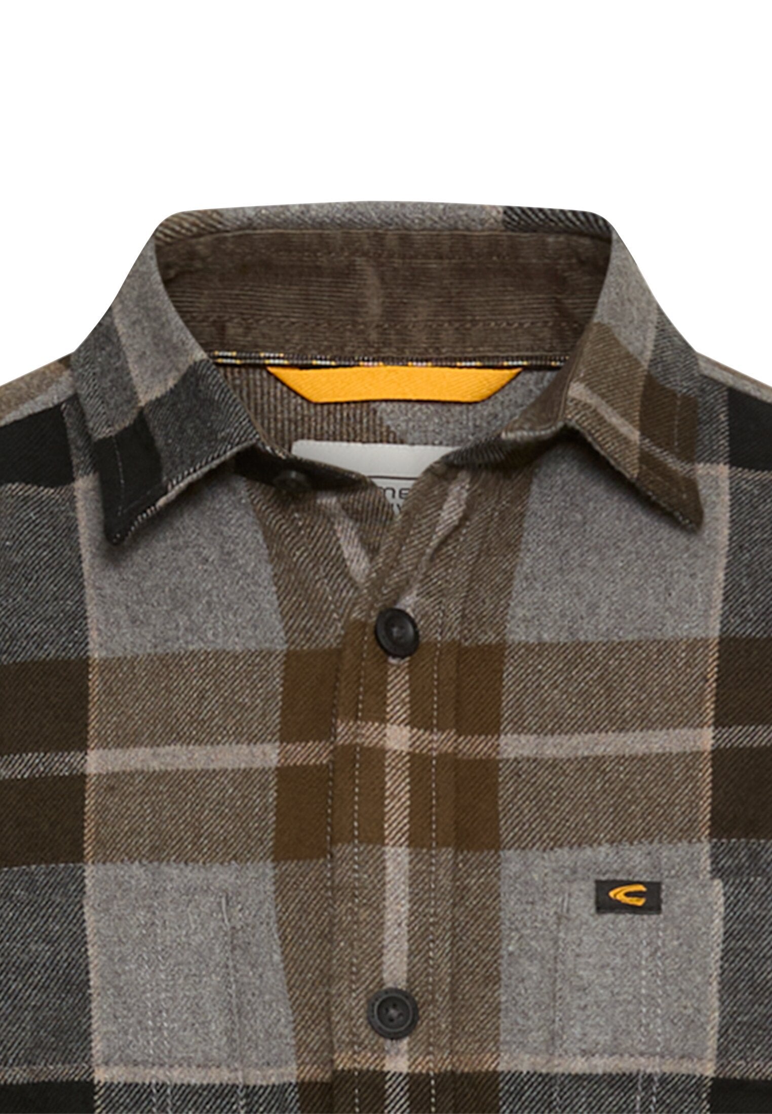 Flanellhemd mit Kontrastdetails und Brusttaschen (Asphalt)