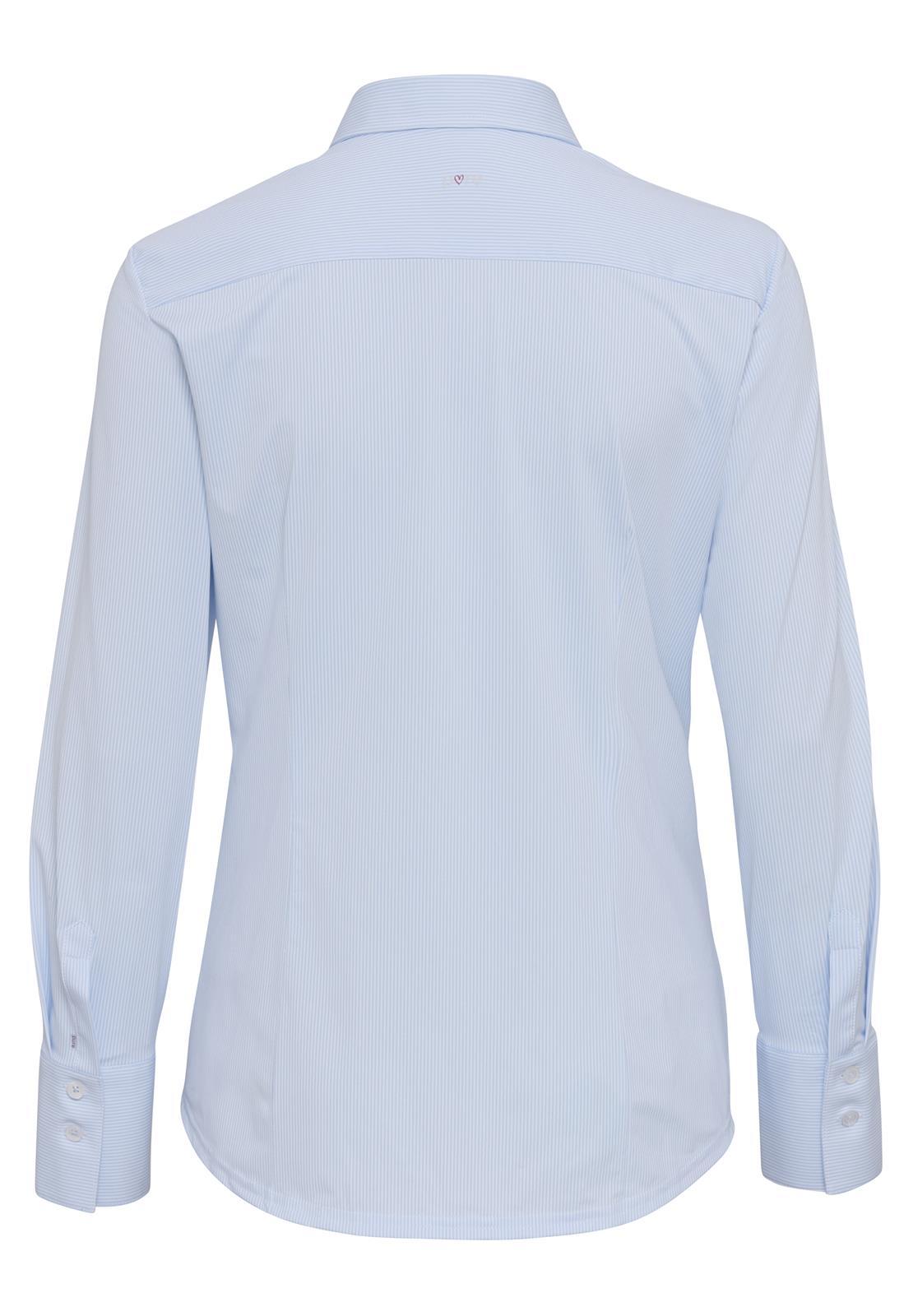 PURE- Functional Bluse slim fit Langarm (Streifen Hellbla)